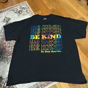 Colorful, be kind to one another black T-shirt